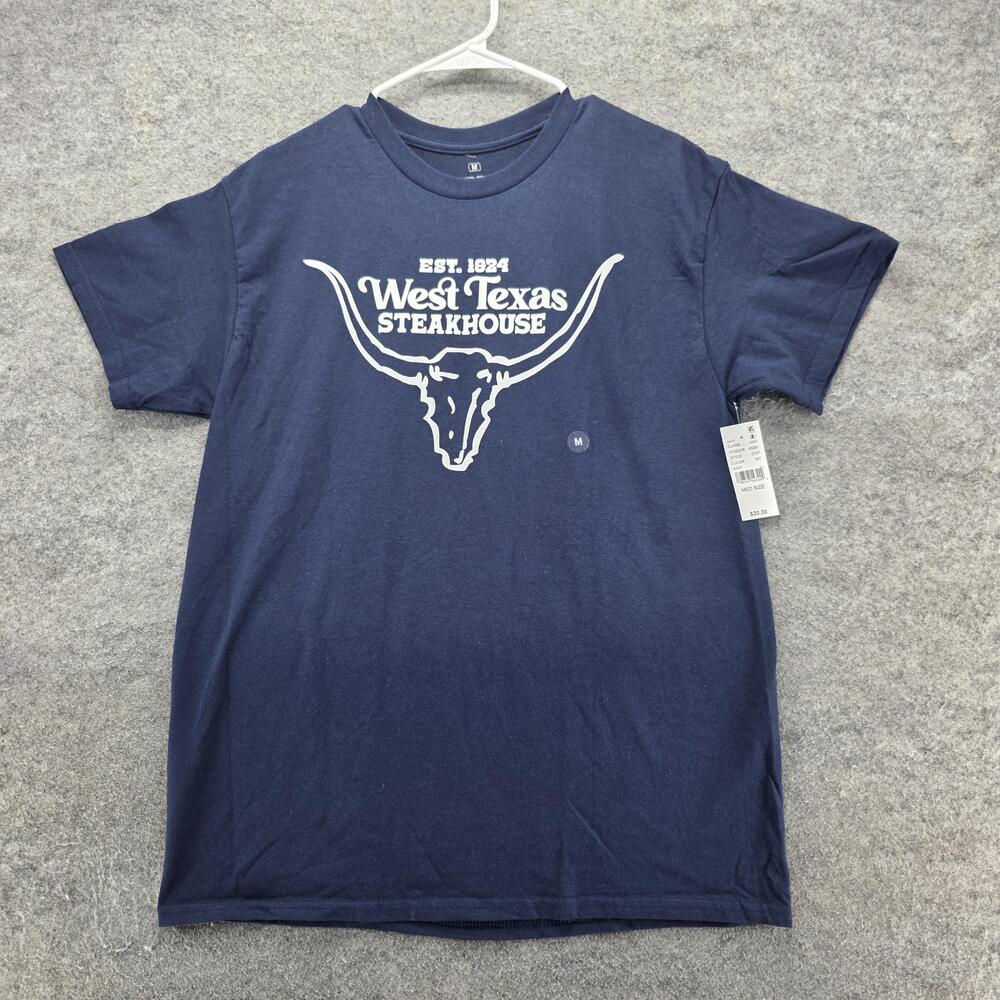 Ripple Junction Shirt Mens M Blue West Texas Steakhouse Graphic Tee Longhorn